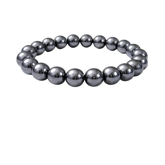 Generic Natural Crystal 8mm Hematite Bracelet (Grey)