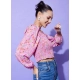 Generic Women's Polyester Floral Long Sleeves Top (Multicolor) Generic Women's Polyester Floral Long Sleeves Top (Multicolor)