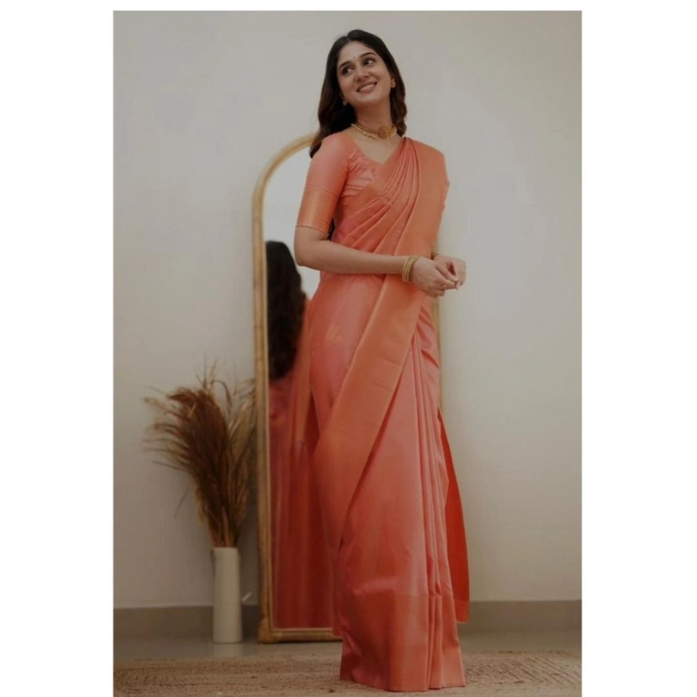 Generic Women's Soft Litchi Silk Jacquard Work Saree With Unstitched Blouse 5.5Mtr (Dark Pink) Generic Women's Soft Litchi Silk Jacquard Work Saree With Unstitched Blouse 5.5Mtr (Dark Pink)