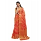 Generic Women's Organza Woven Saree With Unstitched Blouse 5.5Mtr (Red)