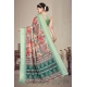 Generic Women's Cotton Silk  Printed Saree With Unstitched Blouse 5.5Mtr (Light Green)