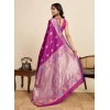 Generic Women's Faux_Banarasi_Silk Woven Saree With Unstitched Blouse 5.5Mtr (Magenta)