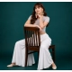 Generic Women's Georgette Solid Mid-Rise Wide Leg Flared Palazzo Pants with Elastic Waist (White) Generic Women's Georgette Solid Mid-Rise Wide Leg Flared Palazzo Pants with Elastic Waist (White)
