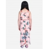 Generic Girl's Polyester Crepe Floral Shoulder Straps Jumpsuit (Peach-Red) Generic Girl's Polyester Crepe Floral Shoulder Straps Jumpsuit (Peach-Red)