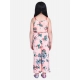 Generic Girl's Polyester Crepe Floral Shoulder Straps Jumpsuit (Peach-Red) Generic Girl's Polyester Crepe Floral Shoulder Straps Jumpsuit (Peach-Red)