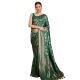 Generic Women's Soft Silk Jacquard Saree With Unstitched Blouse 5.5Mtr (Green)