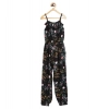Generic Girl's Rayon Floral Sleeveless Jumpsuit (Black-Pink) Generic Girl's Rayon Floral Sleeveless Jumpsuit (Black-Pink)