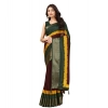 Generic Women's Cotton Silk Solid Saree With Unstitched Blouse 5.5Mtr (Multicolor)