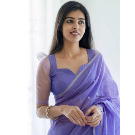 Generic Women's Soft Litchi Silk Jacquard Work Saree With Unstitched Blouse 5.5Mtr (Purple) Generic Women's Soft Litchi Silk Jacquard Work Saree With Unstitched Blouse 5.5Mtr (Purple)