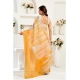 Generic Women's Linen Cotton Printed Ready To Wear Saree With Unstitched Blouse 5.5 Mtr (Yellow)