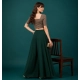 Generic Women's Georgette Solid Mid-Rise Wide Leg Flared Palazzo Pants with Elastic Waist (Green) Generic Women's Georgette Solid Mid-Rise Wide Leg Flared Palazzo Pants with Elastic Waist (Green)