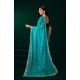 Generic Women's Net Sequence Saree With Unstitched Blouse 5.5Mtr (Turquoise) Generic Women's Net Sequence Saree With Unstitched Blouse 5.5Mtr (Turquoise)
