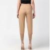 Generic Women's Polyester Solid Elasticated Trousers (Beige)