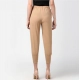 Generic Women's Polyester Solid Elasticated Trousers (Beige) Generic Women's Polyester Solid Elasticated Trousers (Beige)
