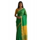 Generic Women's Cotton Printed Saree With Unstitched Blouse 5.5Mtr (Green)