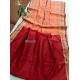 Generic Women's Raw Silk Ikkat Saree With Unstitched Blouse 5.5Mtr (Peach)