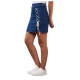Generic Women's Denim Lycra Solid Button Skirt (Blue) Generic Women's Denim Lycra Solid Button Skirt (Blue)