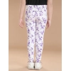 Generic Girl's Cotton Lycra Floral Elasticated Jeggings (White-Lavender) Generic Girl's Cotton Lycra Floral Elasticated Jeggings (White-Lavender)