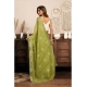 Generic Women's Linen Cotton Printed Ready To Wear Saree With Unstitched Blouse 5.5 Mtr (Light_Green)