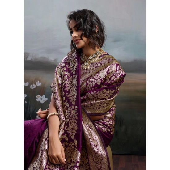 Generic Women's Silk Blend Printed Saree With Unstitched Blouse 5.5Mtr (Wine) Generic Women's Silk Blend Printed Saree With Unstitched Blouse 5.5Mtr (Wine)