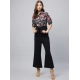 Generic Women's Polyester Floral Short Sleeve Jumpsuit (Multicolor) Generic Women's Polyester Floral Short Sleeve Jumpsuit (Multicolor)