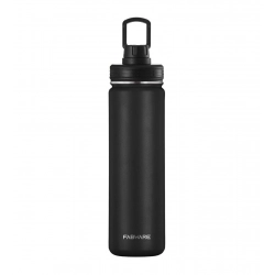 Generic 1000 Ml Double Wall Insulated Stainless Steel Water Bottle With Screw Lid (Black)
