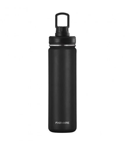Generic 650 Ml Double Wall Insulated Stainless Steel Water Bottle With Screw Lid (Black)