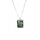 Generic Women's Brass Silver Plated Pendant Set (Green)