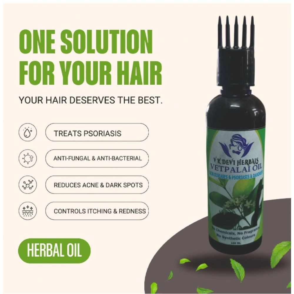 Generic Devi Herbal Vetpalai 100 ML Oil - Anti-Dandruff And Psoriasis Relief Oil