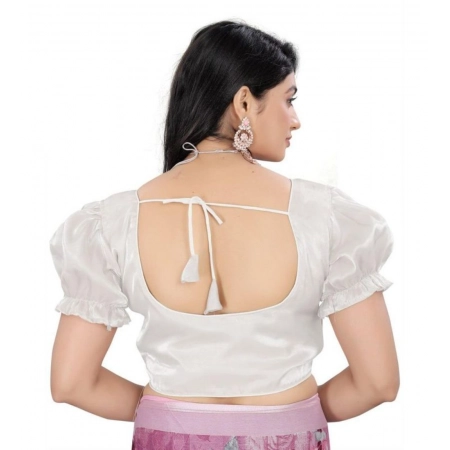 Generic Women's Jimmy Solid Designer Neck Elastic Sleeve Readymade Blouse (White 38 , Alterable up to 42)-PID65836 Generic Women's Jimmy Solid Designer Neck Elastic Sleeve Readymade Blouse (White 38 , Alterable up to 42)-PID65836