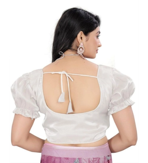 Generic Women's Jimmy Solid Designer Neck Elastic Sleeve Readymade Blouse (White 38 , Alterable up to 42)-PID65836 Generic Women's Jimmy Solid Designer Neck Elastic Sleeve Readymade Blouse (White 38 , Alterable up to 42)-PID65836