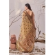 Generic Women's Faux_Linen Printed Saree With Unstitched Blouse 5.5Mtr (Beige)