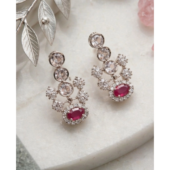 Generic Women's Brass Silver Plated Necklace set (Pink) Generic Women's Brass Silver Plated Necklace set (Pink)