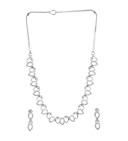 Generic Women's Brass Silver Plated Necklace set (Silver) Generic Women's Brass Silver Plated Necklace set (Silver)