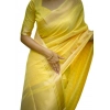 Generic Women's Faux_Banarasi Lining Pattern Saree With Unstitched Blouse 5.5Mtr (Yellow)