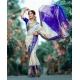 Generic Women's Litchi silk Printed Saree With Unstitched Blouse (Off White)