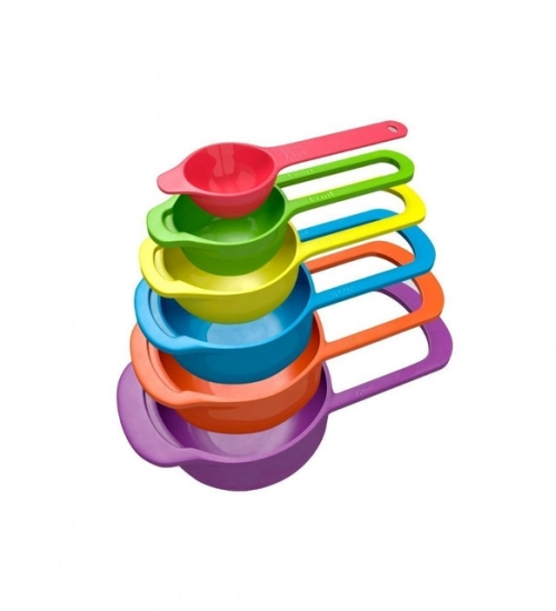 Generic Pack of 4_Colorful Measuring Cup Spoon Set Stackable Kitchen Measuring Cups (Color: Assorted )