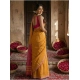 Generic Women's Cotton Printed Saree With Unstitched Blouse 5.5Mtr (Yellow)