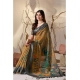 Generic Women's Faux_Linen Printed Saree With Unstitched Blouse 5.5Mtr (Mustard)