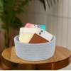 Generic Cotton 8x3 Inch Round 1 Pcs Bedside Organizer With Out Lid (Gray)
