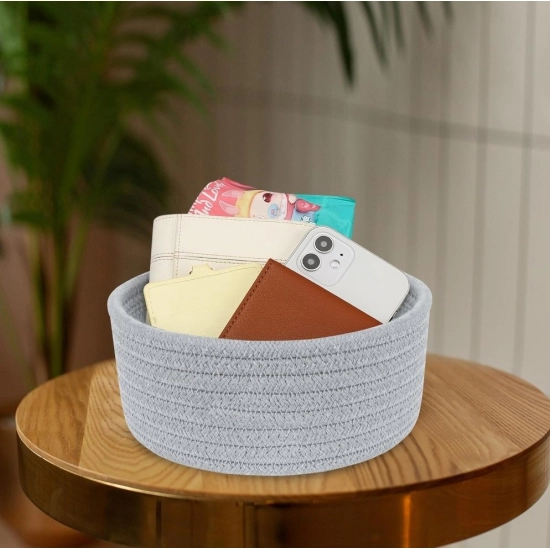 Generic Cotton 8x3 Inch Round 1 Pcs Bedside Organizer With Out Lid (Gray) Generic Cotton 8x3 Inch Round 1 Pcs Bedside Organizer With Out Lid (Gray)