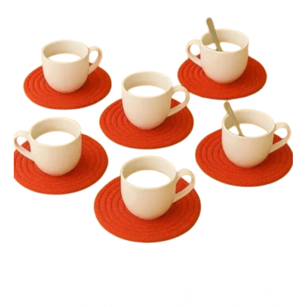 Generic Cotton Rope Drink Coasters 6 Pcs Set (Red) Generic Cotton Rope Drink Coasters 6 Pcs Set (Red)