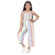 Generic Girl's Polyester Cotton Blend Striped Sleeveless Jumpsuit (Multicolor) Generic Girl's Polyester Cotton Blend Striped Sleeveless Jumpsuit (Multicolor)