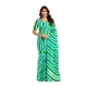Generic Women's Linen Cotton Printed Ready To Wear Saree With Unstitched Blouse 5.5 Mtr (Green)