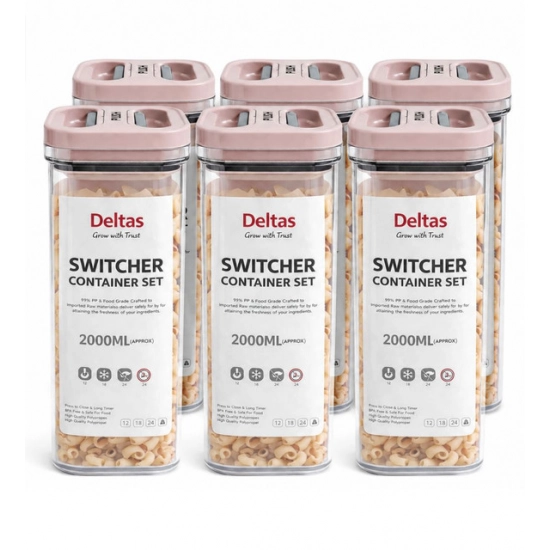 Generic Pack of 6 Switchers Airtight Storage Container Set 2000 ML (Pink) Generic Pack of 6 Switchers Airtight Storage Container Set 2000 ML (Pink)