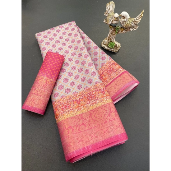 Generic Women's Soft Dola Cotton Printed Saree With Unstitched Blouse 5.5Mtr (Pink) Generic Women's Soft Dola Cotton Printed Saree With Unstitched Blouse 5.5Mtr (Pink)