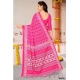 Generic Women's Soft Pure Cotton Printed Saree With Unstitched Blouse 5.5Mtr (Pink)
