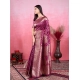 Generic Women's Banarasi Silk Printed Saree With Unstitched Blouse 5.5Mtr (Wine)