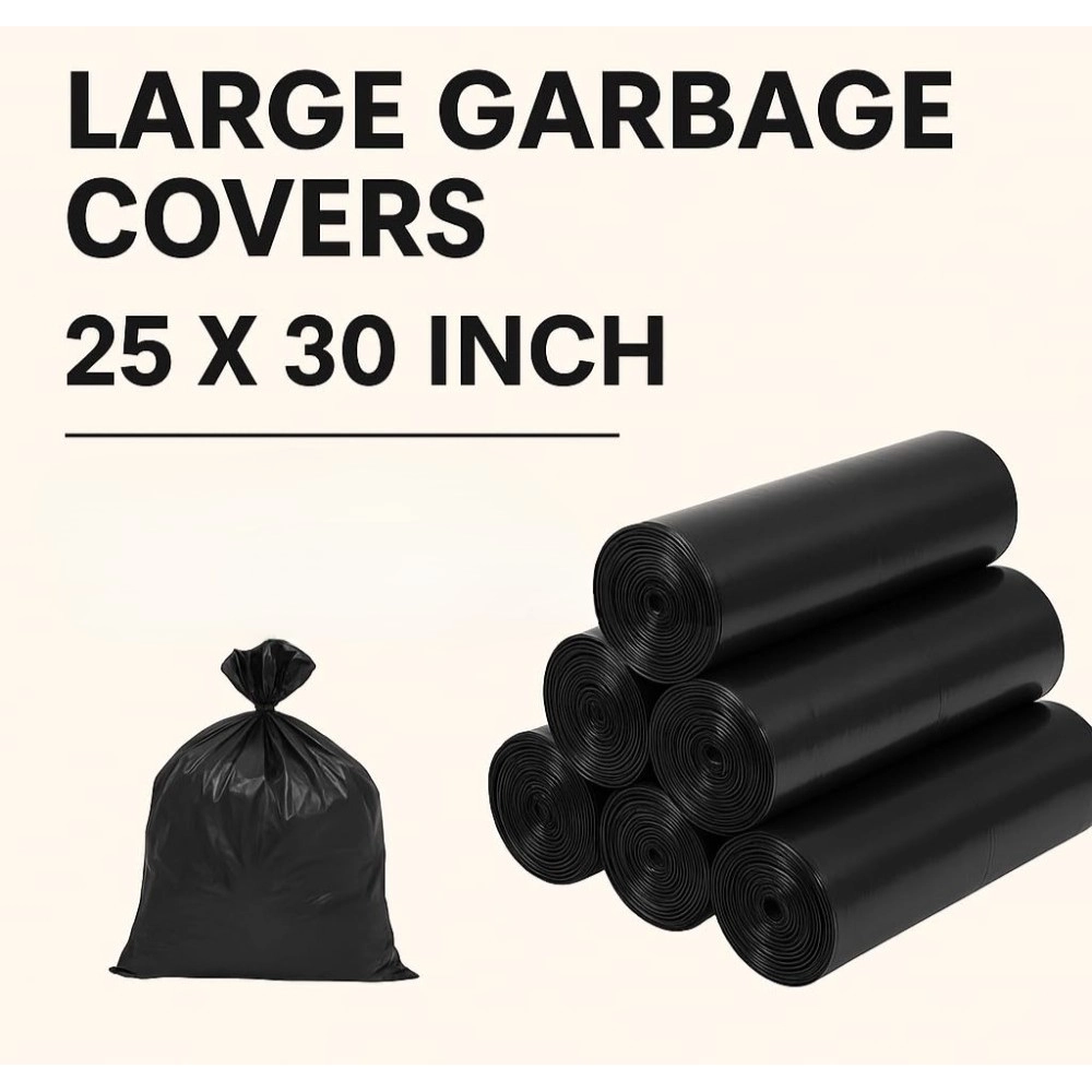 Generic Pack of 5 Biodegradeable Vegetable-Paper 25 x 30 Inches Garbage Bag (Black) - Image 3
