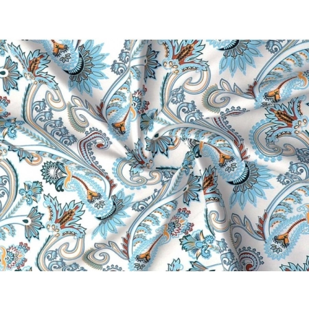 Generic Cotton Blend Floral Printed Double Bedsheet with 2 Pillow Covers (White)